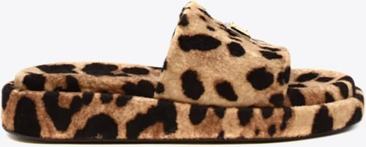 Leopard Print Flat Slides