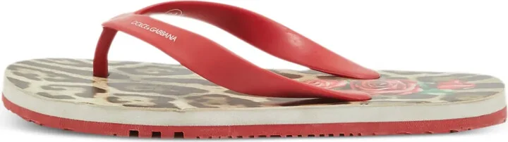 Leopard-Print Flip Flops