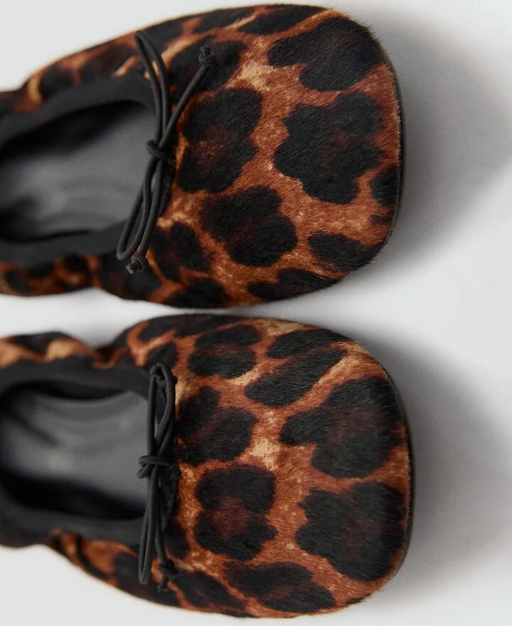 Leopard Print Genuine Calf Hair Ballerina Flat - Image 4