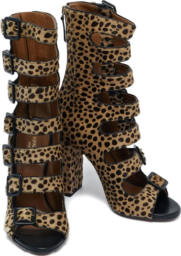 Leopard-Print Heeled Sandals - Image 3
