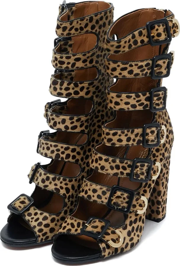 Leopard-Print Heeled Sandals - Image 4