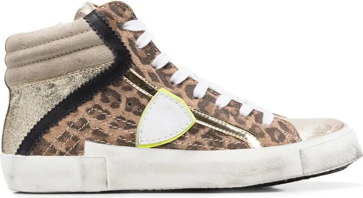 Leopard-Print Hi-Top Sneakers