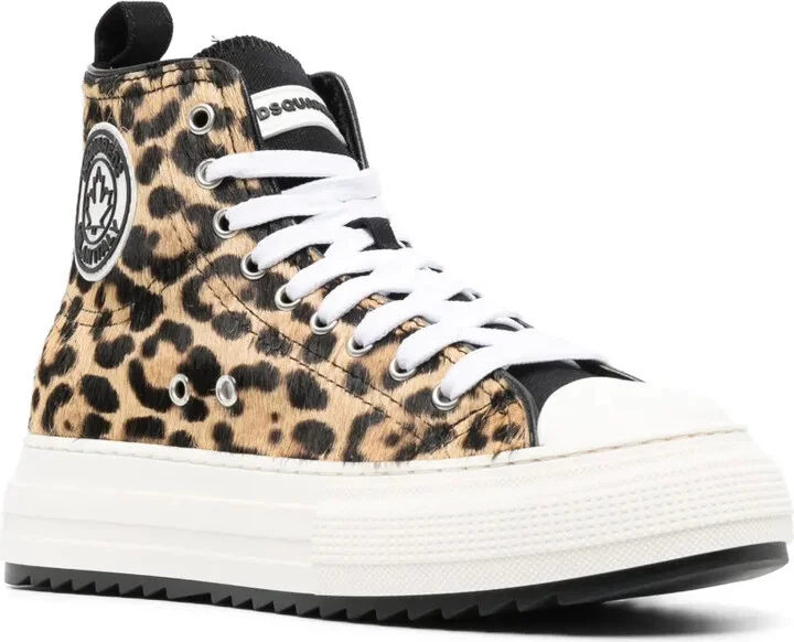Leopard-Print High-Top Sneakers - Image 2