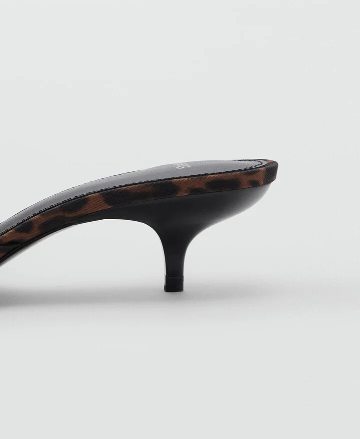 Leopard Print Kitten Heel Sandal - Image 4