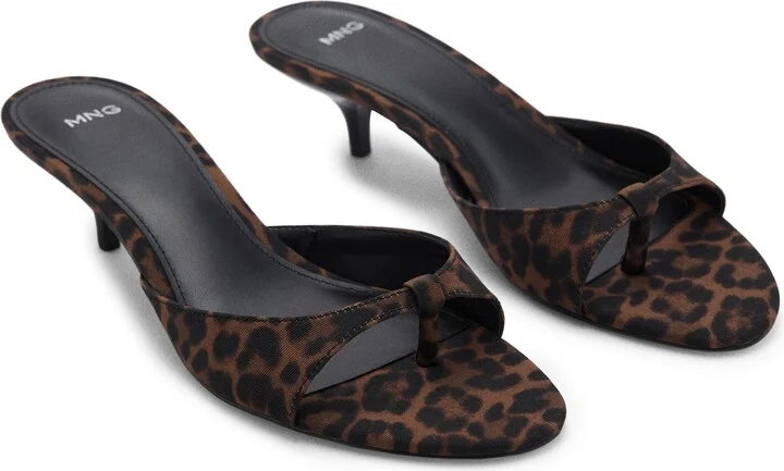 Leopard Print Kitten Heel Sandal