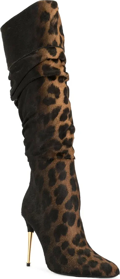 Leopard Print Knee-Length Boots - Image 2