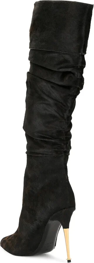Leopard Print Knee-Length Boots - Image 3
