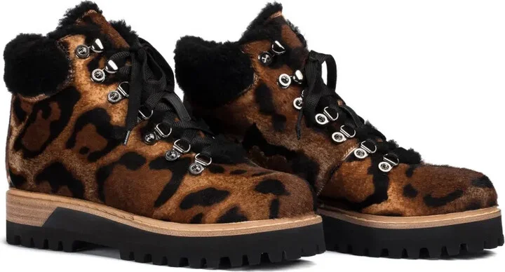Leopard-Print Lace-Up Boots - Image 2