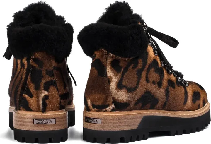 Leopard-Print Lace-Up Boots - Image 3