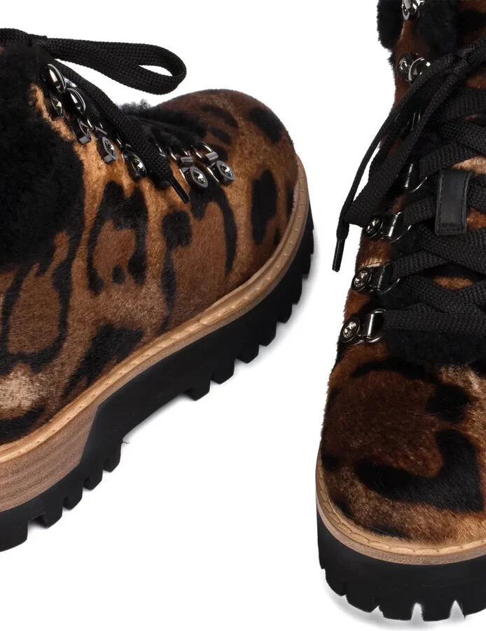 Leopard-Print Lace-Up Boots - Image 4