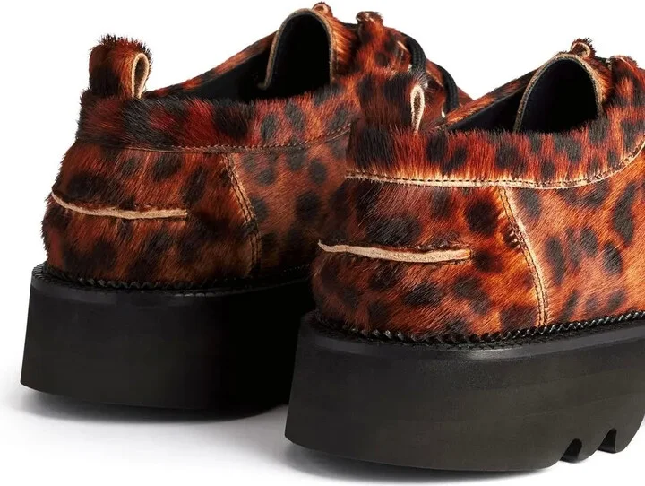 Leopard-Print Lace-Up Platform Shoes - Image 3