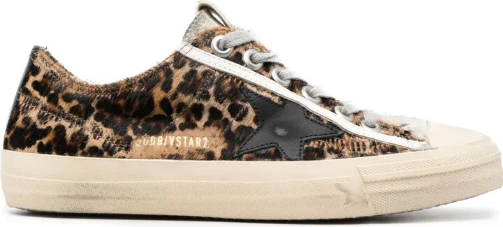 Leopard-Print Lace-Up Sneakers