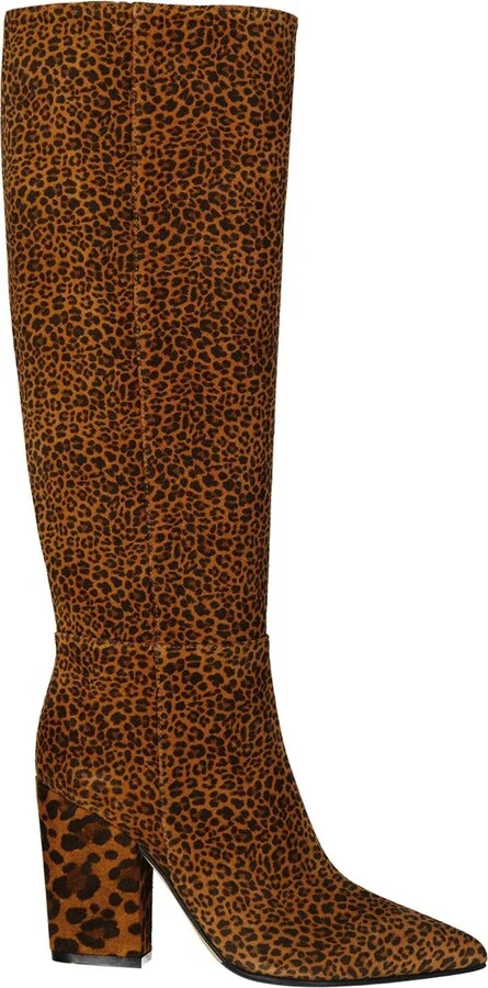 Leopard-Print Leather Boots