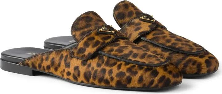Leopard-Print Leather Mules - Image 2