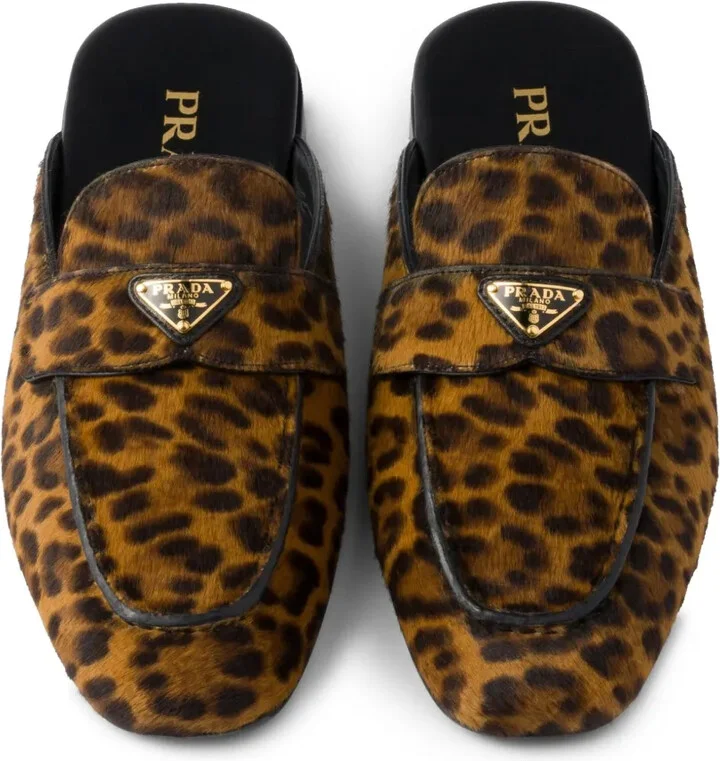 Leopard-Print Leather Mules - Image 4