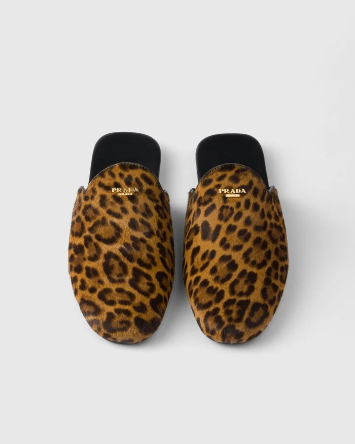 Leopard-print leather mules - Image 3