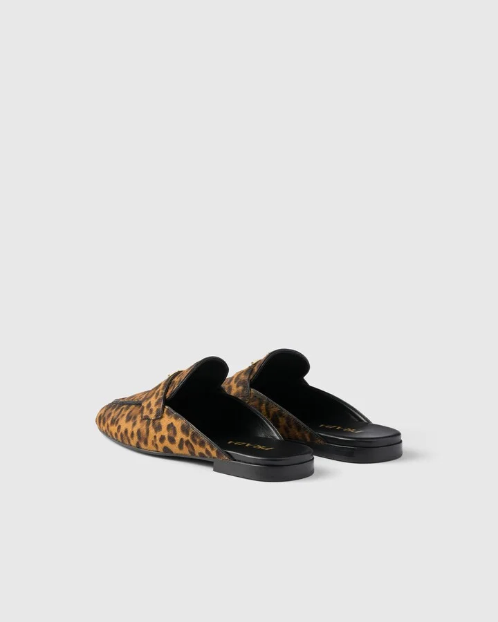 Leopard-print leather mules - Image 4