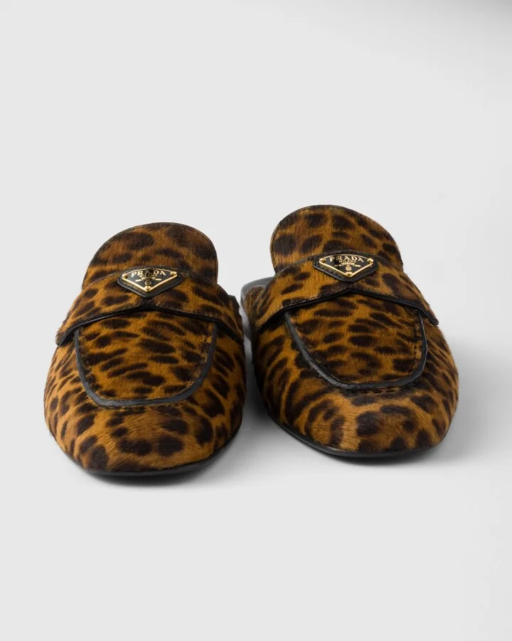 Leopard-print leather mules - Image 5