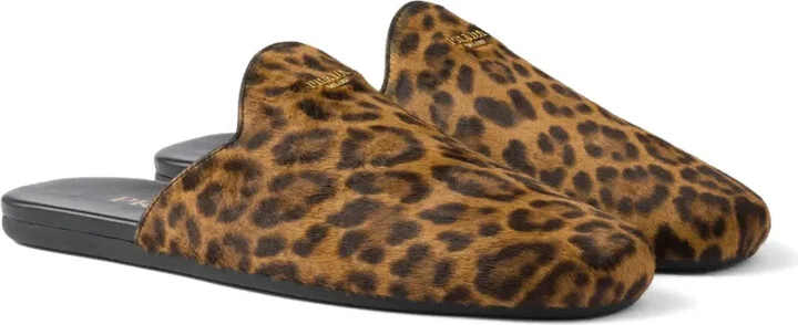 Leopard-Print Leather Mules - Image 2
