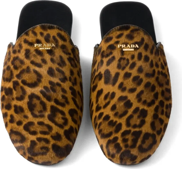 Leopard-Print Leather Mules - Image 4