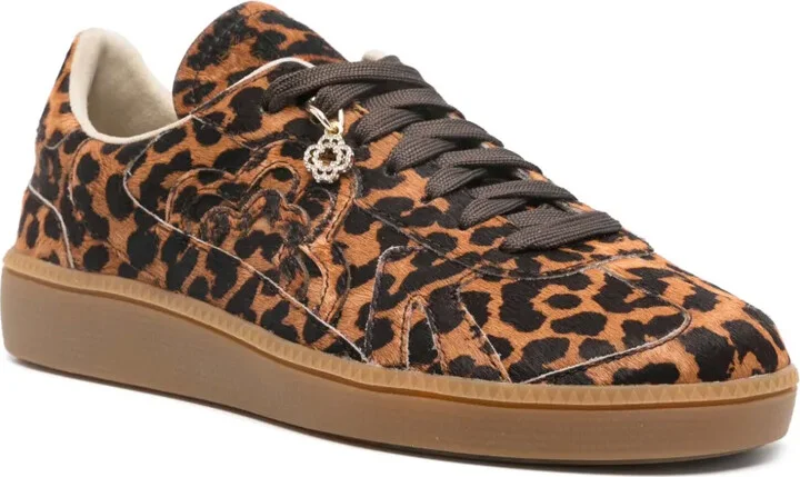 Leopard-Print Leather Sneakers - Image 2