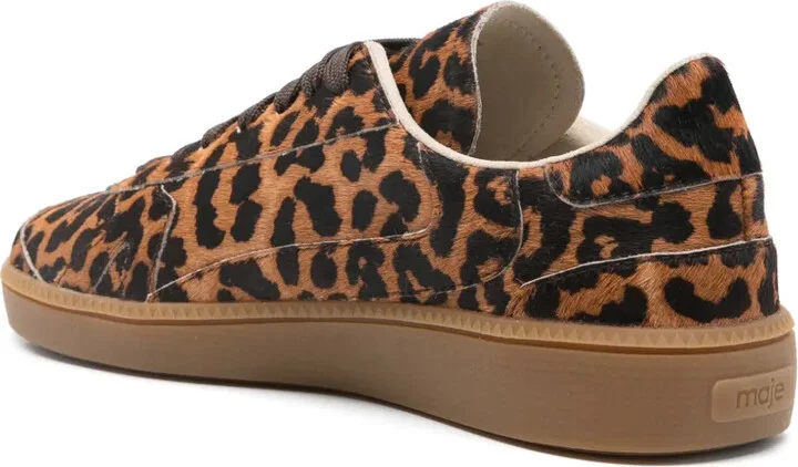 Leopard-Print Leather Sneakers - Image 3