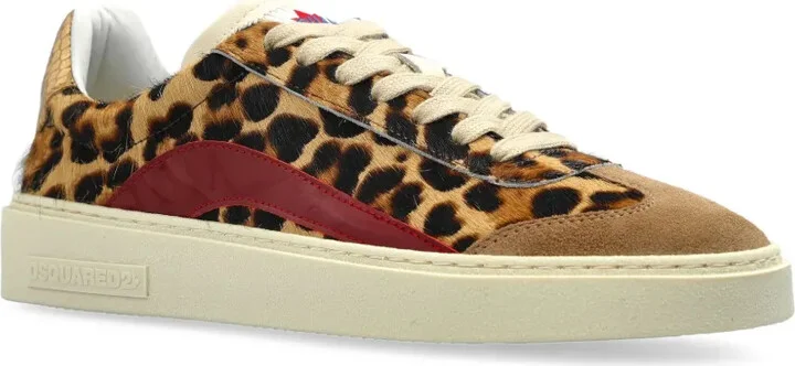 Leopard-Print Leather Sneakers - Image 2