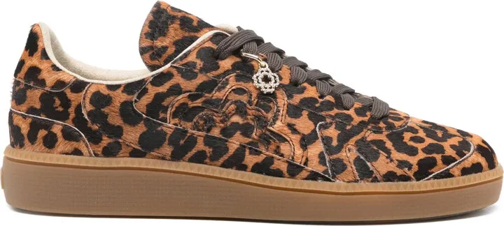 Leopard-Print Leather Sneakers