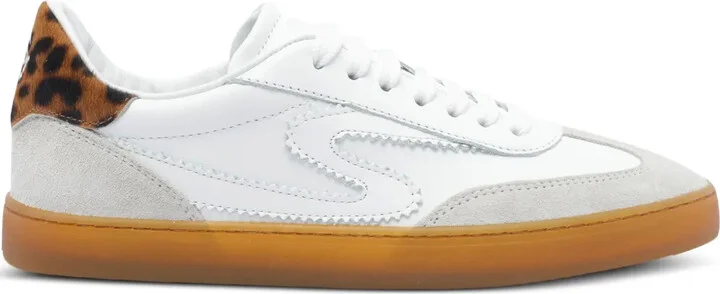 Leopard-Print Leather Sneakers