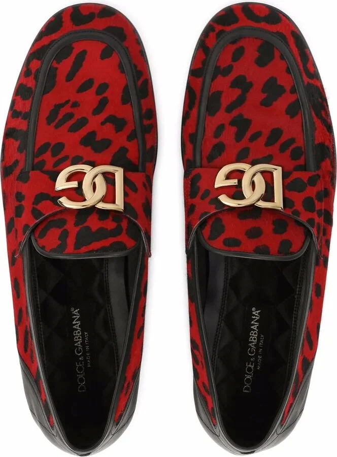 Leopard-Print Logo-Buckle Loafers - Image 4