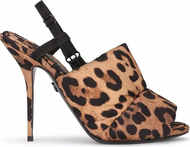 Leopard-Print Open-Toe Sandals