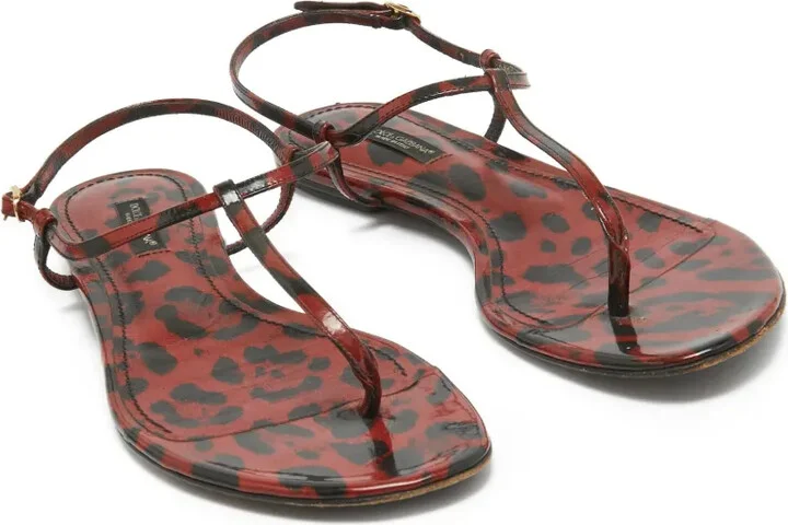 Leopard-Print Patent-Leather Sandals - Image 2