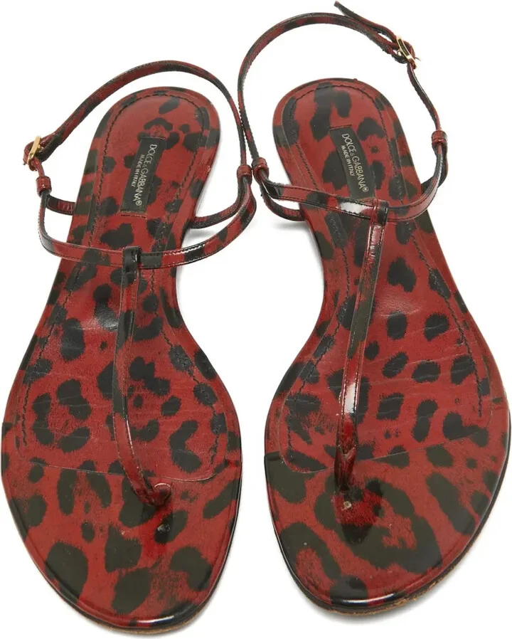 Leopard-Print Patent-Leather Sandals - Image 3