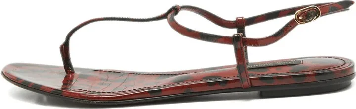 Leopard-Print Patent-Leather Sandals