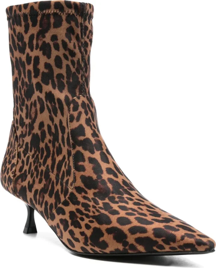 Leopard-Print Pointed-Toe Boots - Image 2