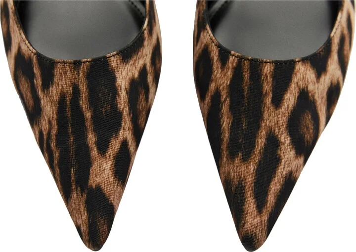 Leopard Print Pointed Toe Slingback Pump - Image 2