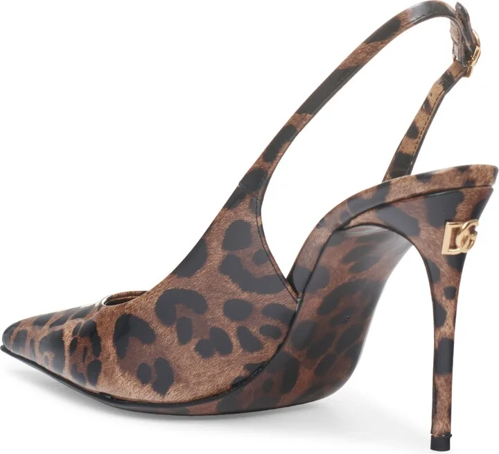 Leopard Print Pointed Toe Slingback Pump - Image 2