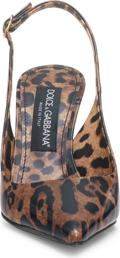 Leopard Print Pointed Toe Slingback Pump - Image 4