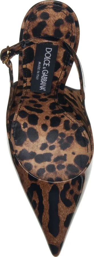 Leopard Print Pointed Toe Slingback Pump - Image 5