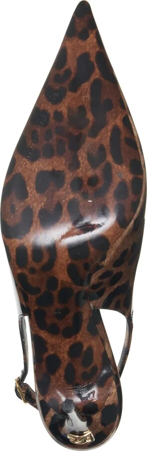 Leopard Print Pointed Toe Slingback Pump - Image 6