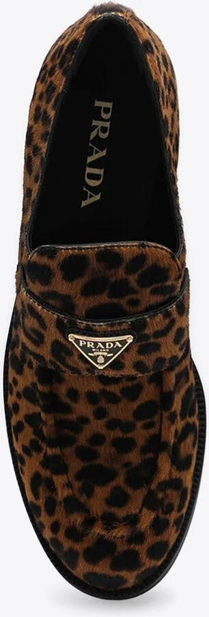 Leopard Print Pony-Effect Loafers - Image 2