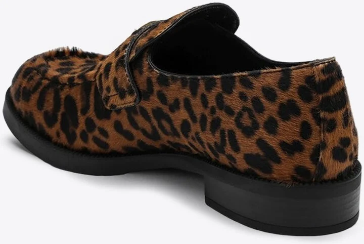 Leopard Print Pony-Effect Loafers - Image 3