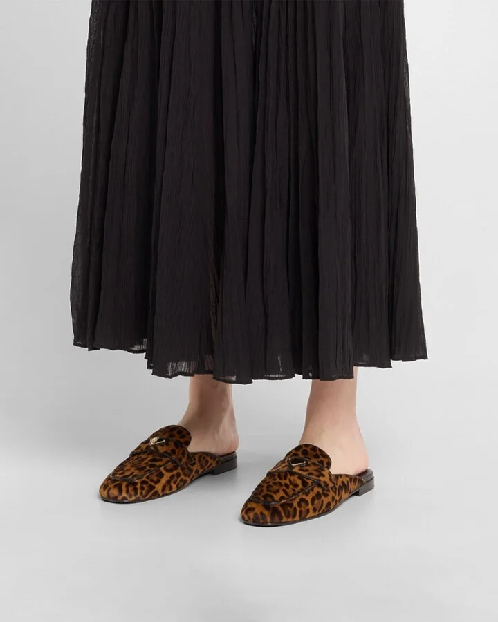 Leopard-Print Pony Hair Mule Loafers - Image 3