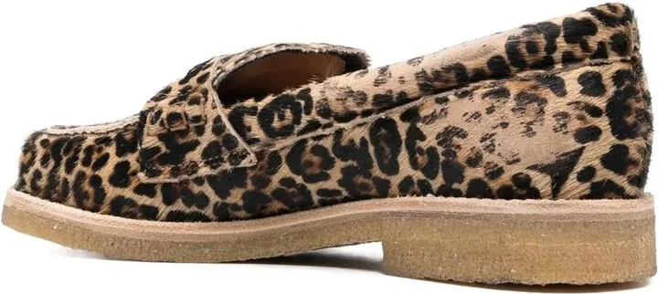 Leopard-Print Round-Toe Loafers - Image 3