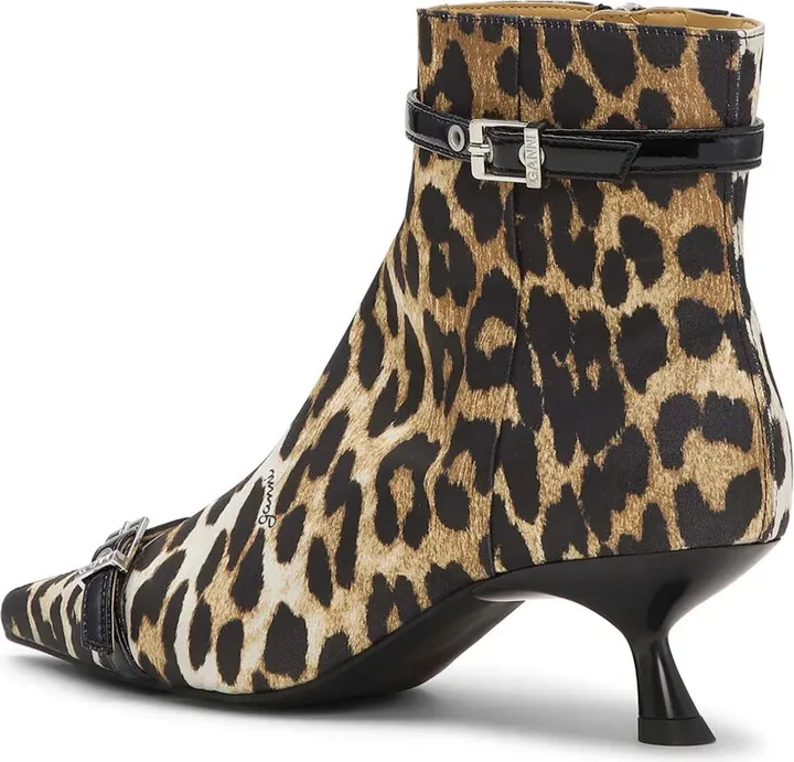 Leopard-Print Satin Ankle Boots - Image 3