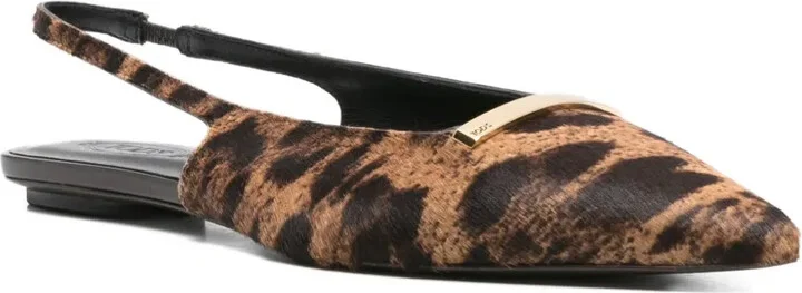 Leopard-Print Slingback Flat Pumps - Image 2
