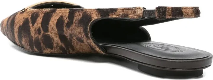 Leopard-Print Slingback Flat Pumps - Image 3