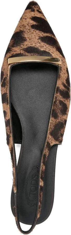 Leopard-Print Slingback Flat Pumps - Image 4