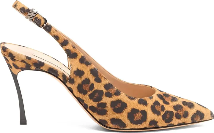 Leopard-Print Slingback Pumps