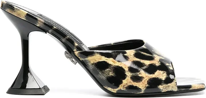 Leopard-Print Square-Toe Sandals